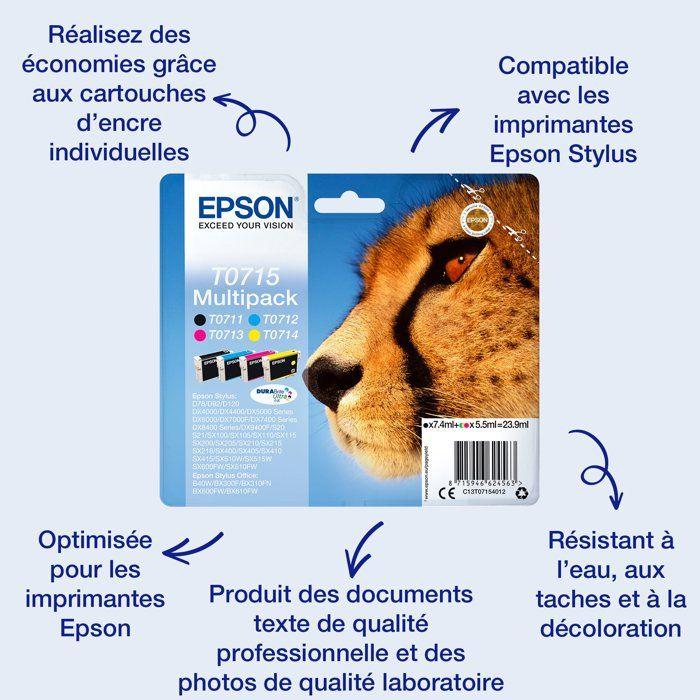 EPSON Multipack T0715 - Cheetah - Black, Cyan, Magenta, Yellow (C13T07154012)