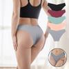 Female Spring and Summer Thin Model Simple No Trace Invisible Ice Silk One Piece Type Low Waist Triangle Underwear