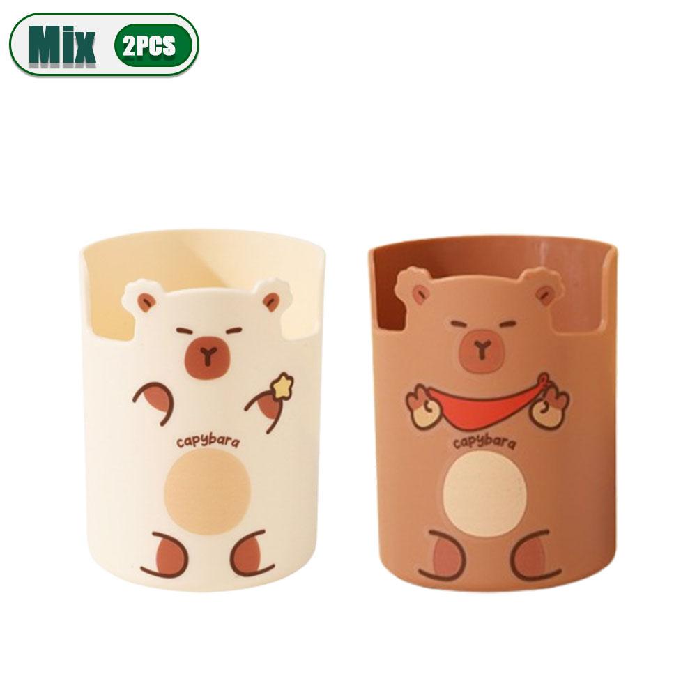 1-10PCS Capybara Pen Holder Office Desktop Organizer Large Capacity Cute Storage Bucket  Stationery Supplies Home Desk Decor