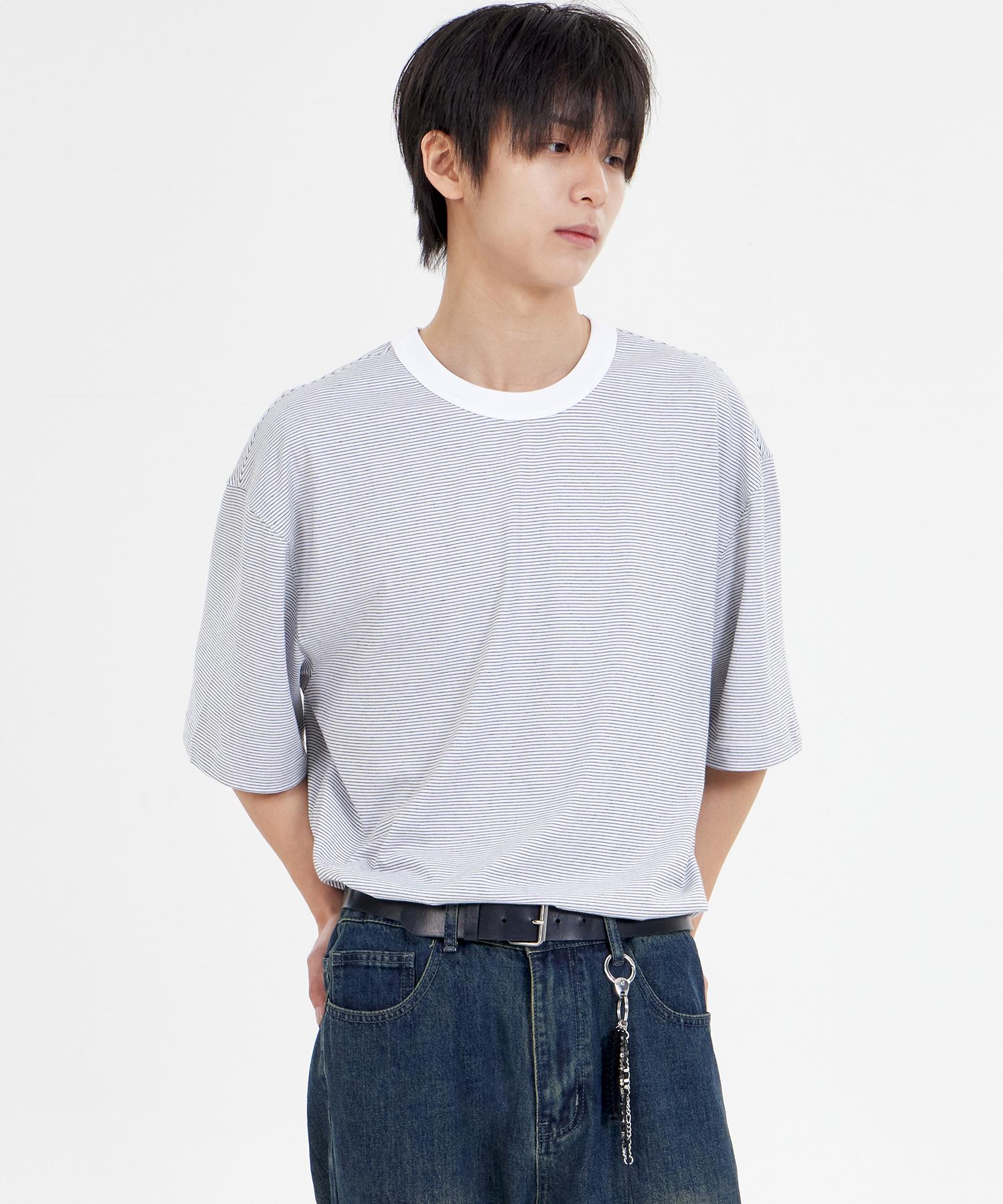 Biel Small Stripe T-Shirt White M