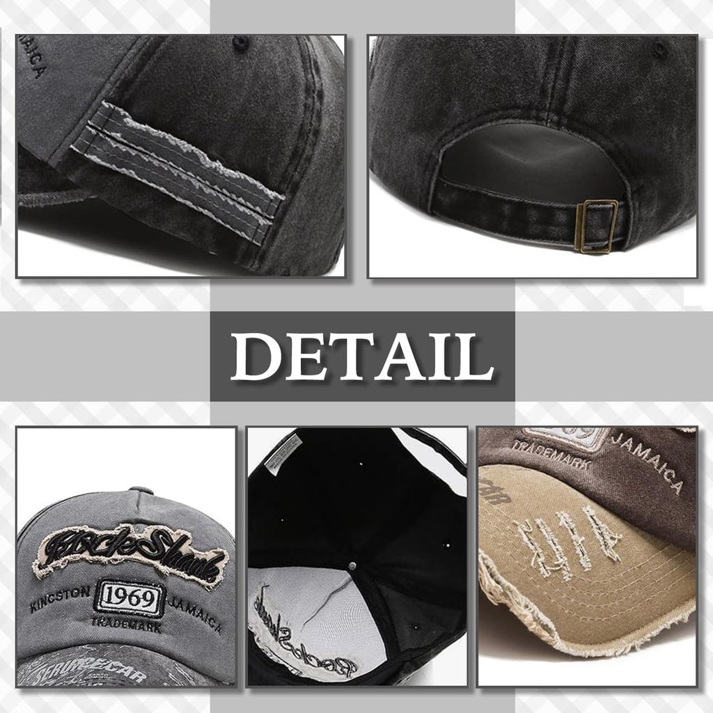 Chrome Crane CB207 Denim with Distressed for Men and Women (Red) Hat/Cap Finish, Adjustable, Stylish, Casual, Spring/Summer,