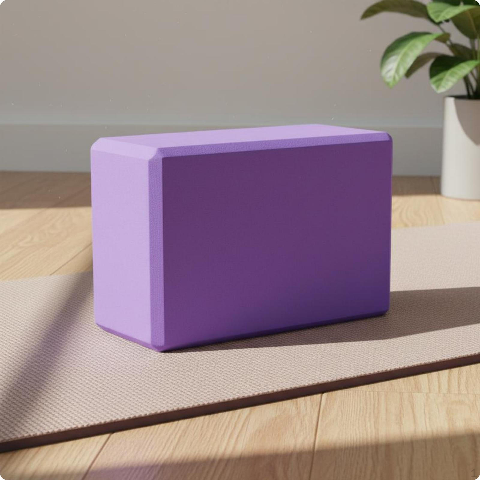 EVA Exercise Block Dense Rectangular Firm Stretch Prop Purple
