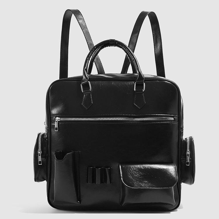 

2025 new women s large-capacity multi-pocket backpack women s niche design retro fashion commuter handbag чорний