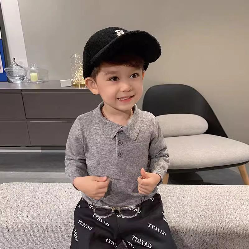 Spring & Autumn Toddler Knitwear: Versatile Small Lapel Sweater for Boys & Girls