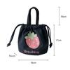 Mini Canvas Drawstring Lunch Bag Handbag Female Cartoon Strawberry Storage Bag Lunch Box Small Cloth Bag Women Tote Food Bags
