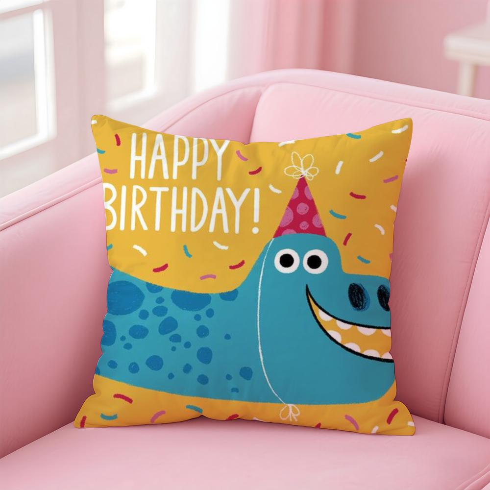 Cute C-Cartoon D-Dinosaur Cushion Cover Comfortable Reversible Pillow Cover Ideal for Car Sofa Bedroom & Beyond