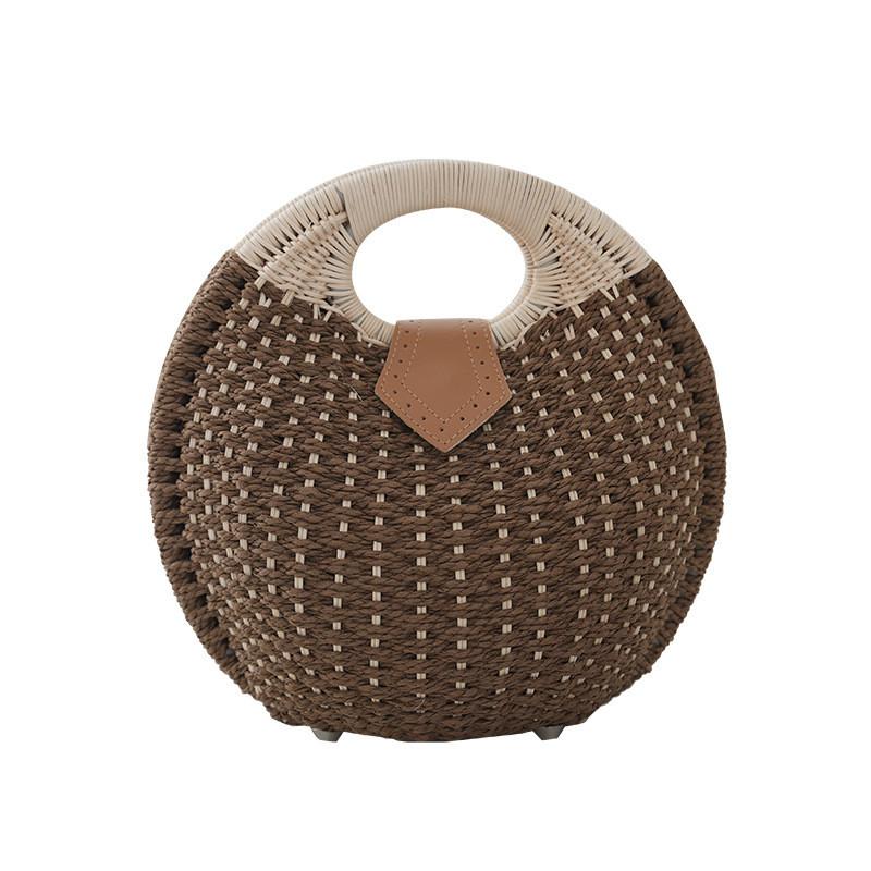Summer Woven Handheld Ladies Bag With Cotton Rope Material For Casual Beach Wear