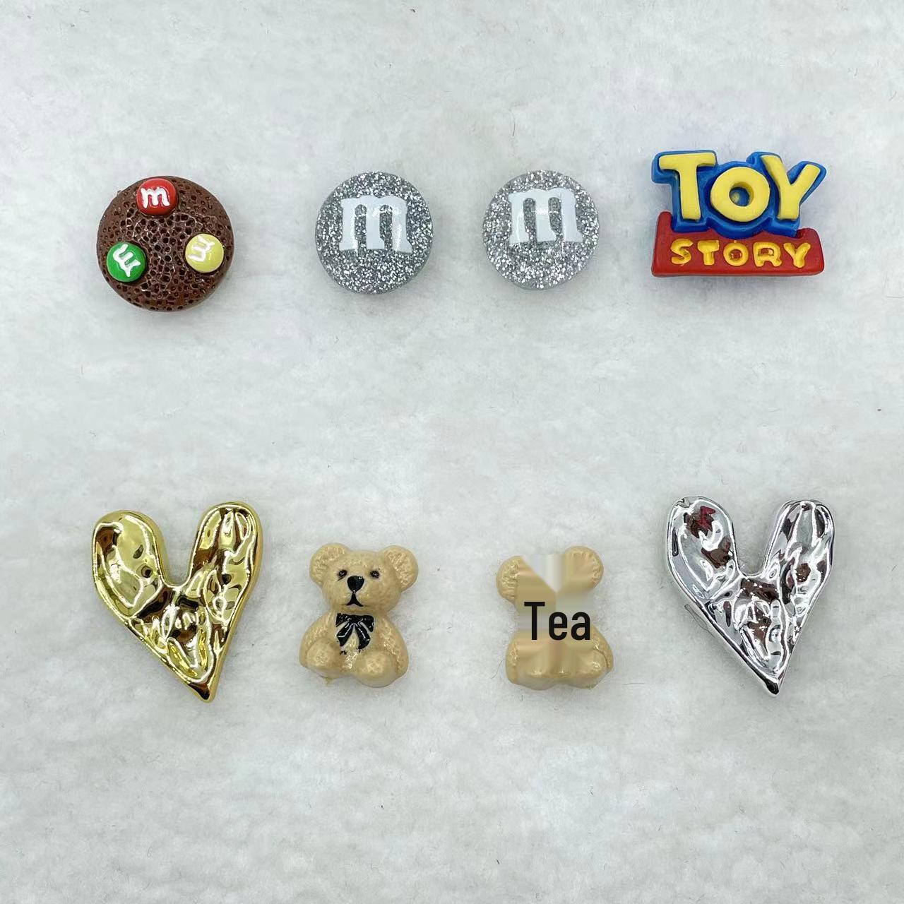 

Trendy Plush Pompom Clog Decoration - Removable Resin Shoe Buckle Accessories Without shoes