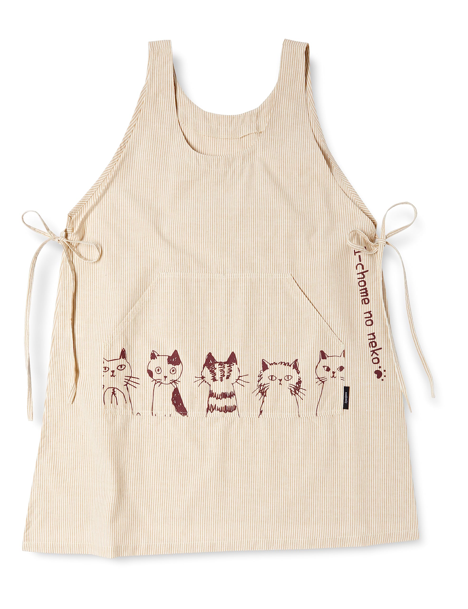 

Apron Striped Side Ribbon Apron for Women H877BE BE [Noah Family]