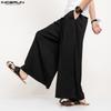 Waist Spring Incerun Men Elastic Straights Wide Leg Yoga Long Trousers Dropcrotch Pants