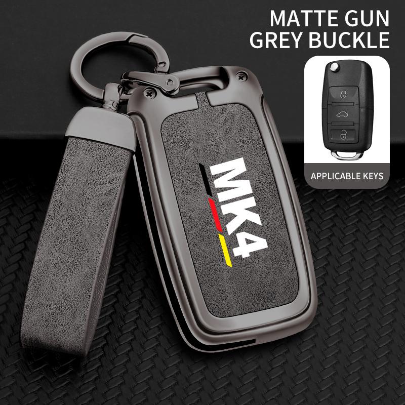 Auto TPU Zinc Alloy Key Case Bag For VW Volkswagen GOLF 4 MK4 Car Key Chain Car Metal Key Shell Interior Decoration Accessories