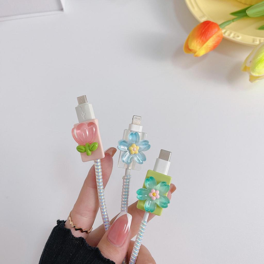 3D Cartoon Bite-Proof Cable Cover for Apple, Huawei, OPPO, Vivo