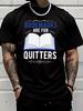 Unisex Crew Neck Tee Bookmarks Are For Quitters Open Book Slogan Print Short Sleeve Top Summer Loose Soft Casual Basic Daily Wear