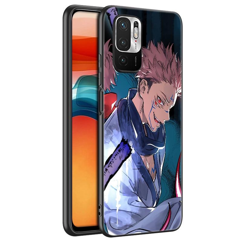 Anime Jujutsu Kaisen Ryomen Sukuna Phone Case For Xiaomi Redmi Note 11 10 9 8 Pro 11T 10T 10S 9S 8T 9 9A 9C 9T Black Soft Cover
