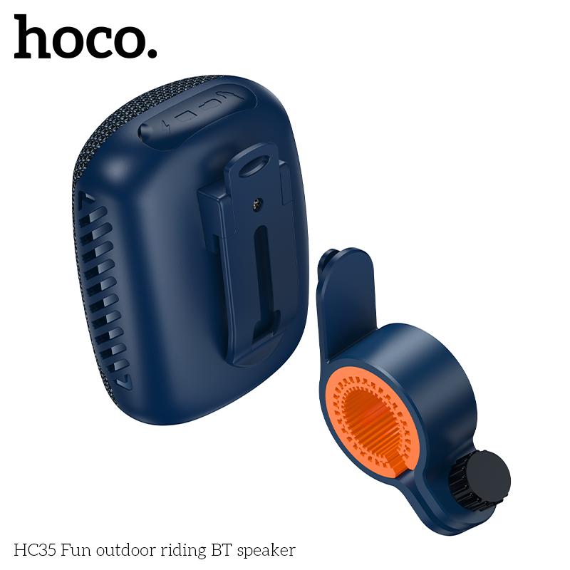 Hoco HC35 Bluetooth 5.4 Speaker (Blue&Black): IPX4 Waterproof, Bicycle-Mountable, 5W HIFI Sound & 6 Play Modes for Outdoor/Sports