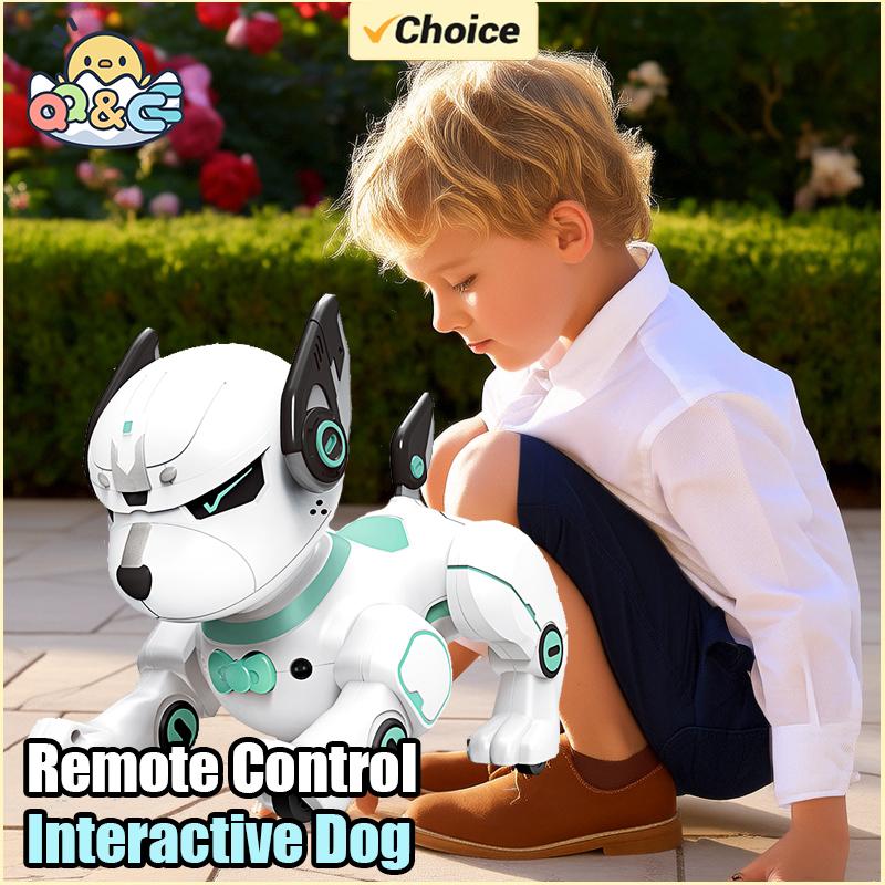 RC Robot Dog Programmable Smart Interactive Remote Control Electric Robotic Puppy STEM Eductional Toys for Kids Christmas Gifts