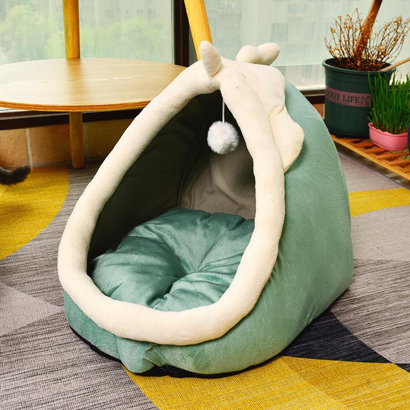 

Домик для кошек на все сезоны Домик для кошек Полузакрытый домик для кошек Кровать для кошек и кровать для собак Сохранение тепла для питомцев зимой L 48*45*33cm