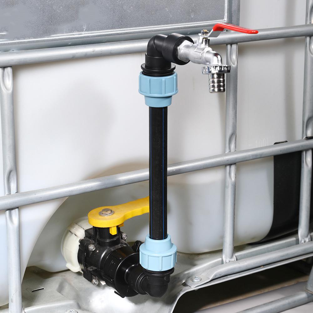 3/4 Inch Gooseneck IBC Tank Adaptor With Outlet Valve 3/4 Inch Gooseneck Coarse Thread 2 Way Brass Tap IBC Tank Fitting