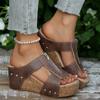 New Large-sized Women's Sandals, Wedge Heels, Fish-mouth Shoes, Thick-soled Shoes