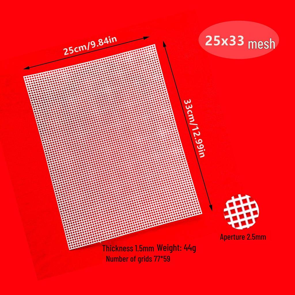 Feuille de Maille en Plastique pour Sacs DIY, Coins Arrondis, Trous Carrés, Diamètre 2,5 mm / 4 mm