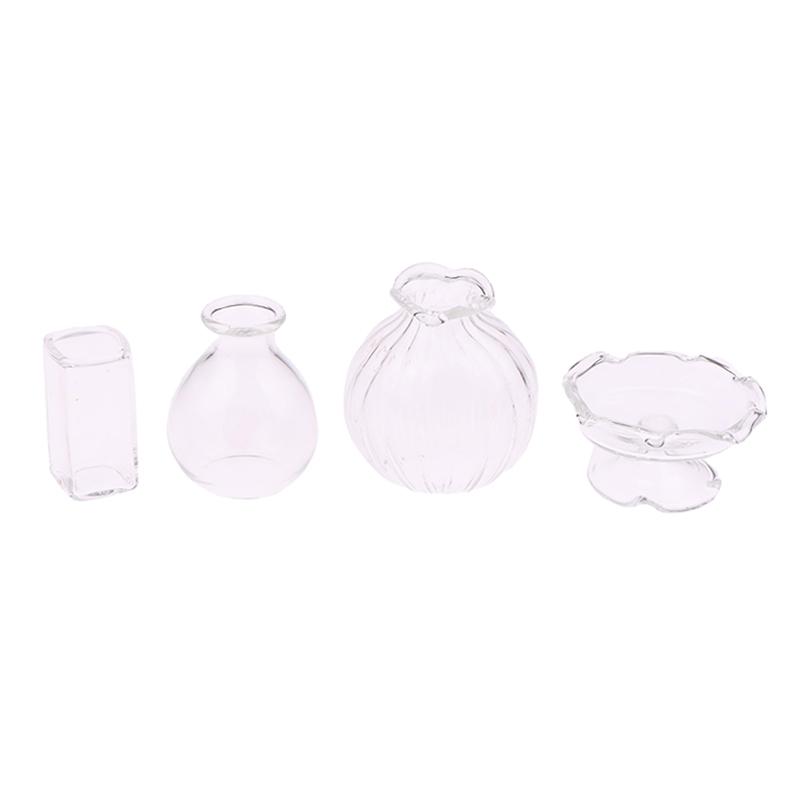1:12 Dollhouse Miniature Glass Vase Dessert Cup Wine Bottle Wishing Bottle W/Corked Home Decor Toy Doll House Accessories