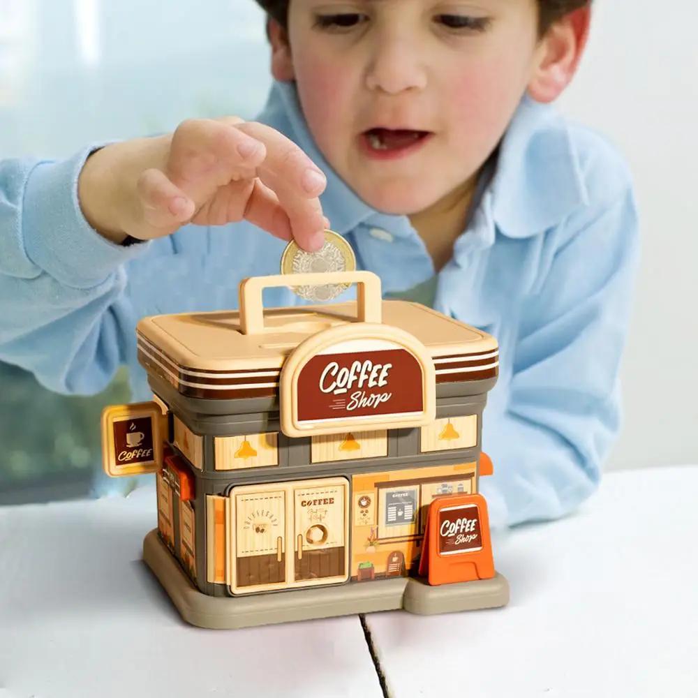 Non-Toxic Auto-Rolling Money Password Safe Mini Creative Painted Atm Piggy Bank Children'S Electronic Piggy Bank Toys Kids Christmas Gifts