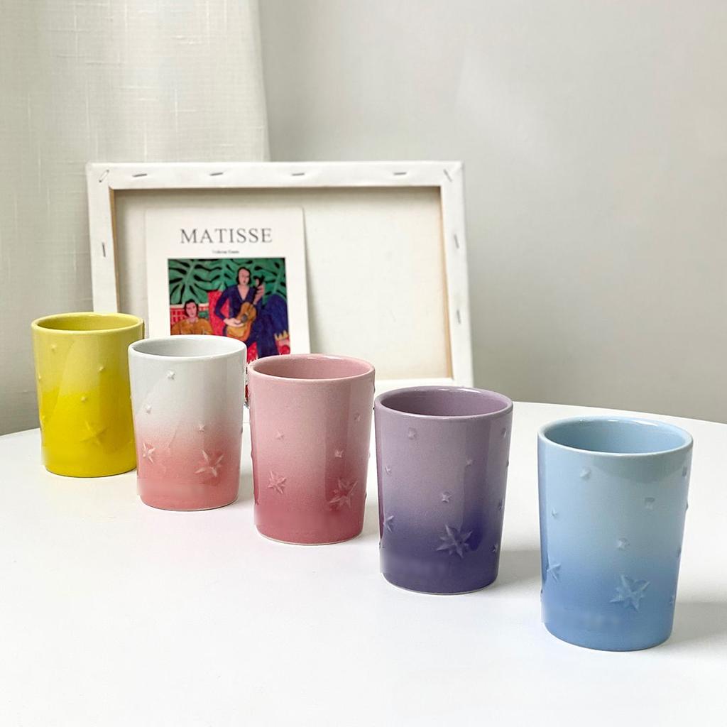 Star Mug, High-temperature Resistant, Portable Cup, Household Ceramic, High Aesthetic Value,Small Fresh Drinkware Coffee Cups