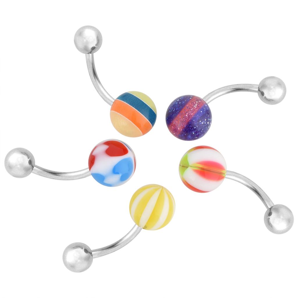 110pcs/set Tongue Nose Belly Button Rings Mixed Stainless Steel Body Piercing Jewelry