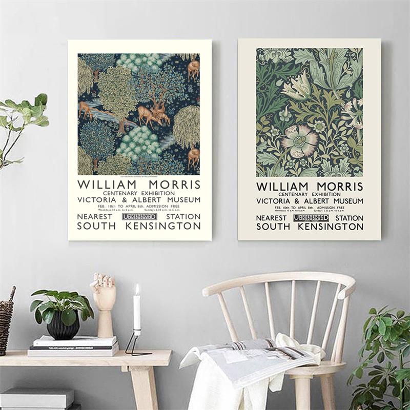 Victoria and Albert Museum Exhibition Poster London Underground William Morris Canvas Print The Art Nouveau Painting Wall Decor