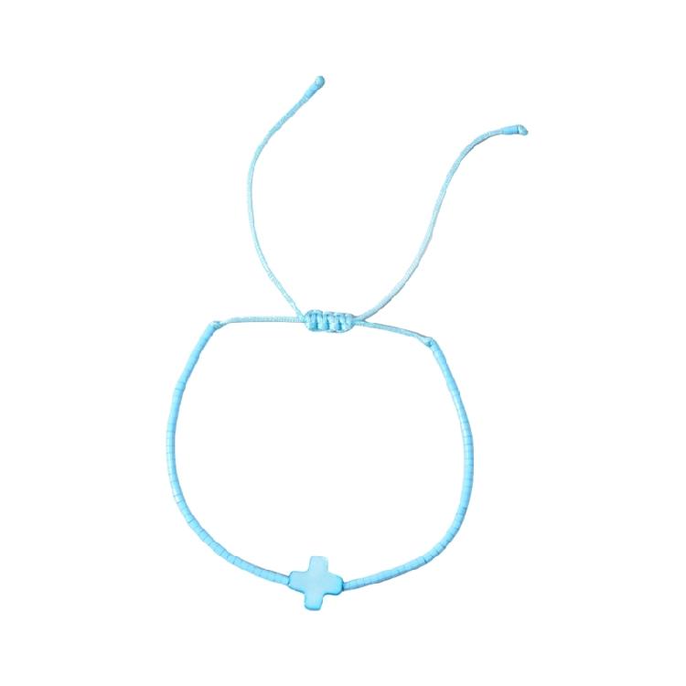 Handcraft Sturdy Beaded Crosses Bracelet With Alloy Charm Adjustable Designs for Trendy Women Bohemian Jewelry