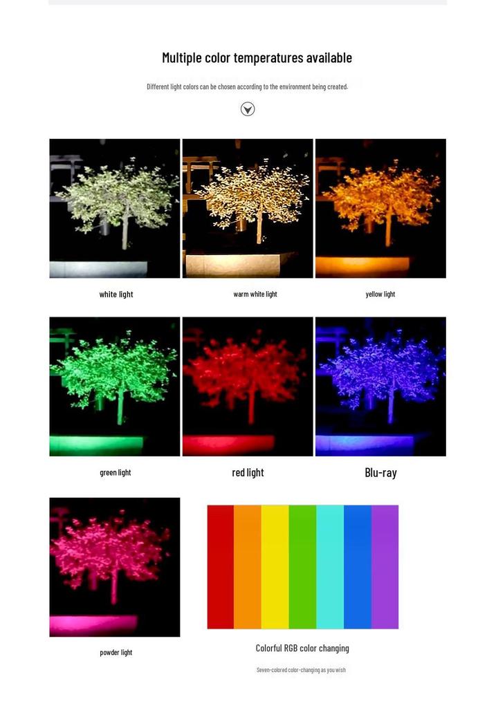 Seven-Color RGB LED Waterproof Floodlight for Landscape and Courtyard Lighting