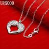 925 Sterling Silver Hollow Wings Love Pendant Necklace - Fashion Wedding Jewelry