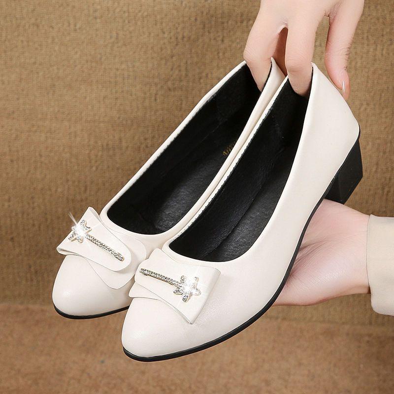

Fashion With Bow Shoes for Women Medium Heels Rhinestone Pointed Toe Woman Pumps Office Elegant Dress Vacation Wholesale Fashion Y2k 39 35