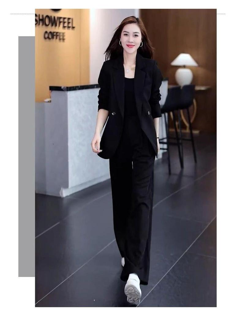 2025 Women's Spring Luxury Wide-Leg Pants & Blazer Set – Professional & Elegant Two-Piece Suit