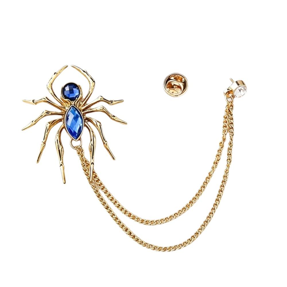 Fashion Versatile Spider Brooch Exaggerated Design Zircon Brooches  Shirt Collar