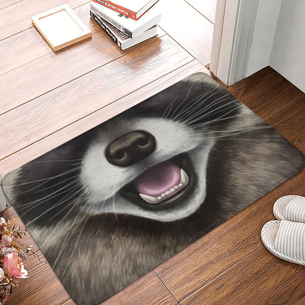 Funny Opposable Thumbs Raccoon Doormat Mat Anti-Slip Racoon Panda Bath Kitchen Balcony Rug Carpet 40*60cm