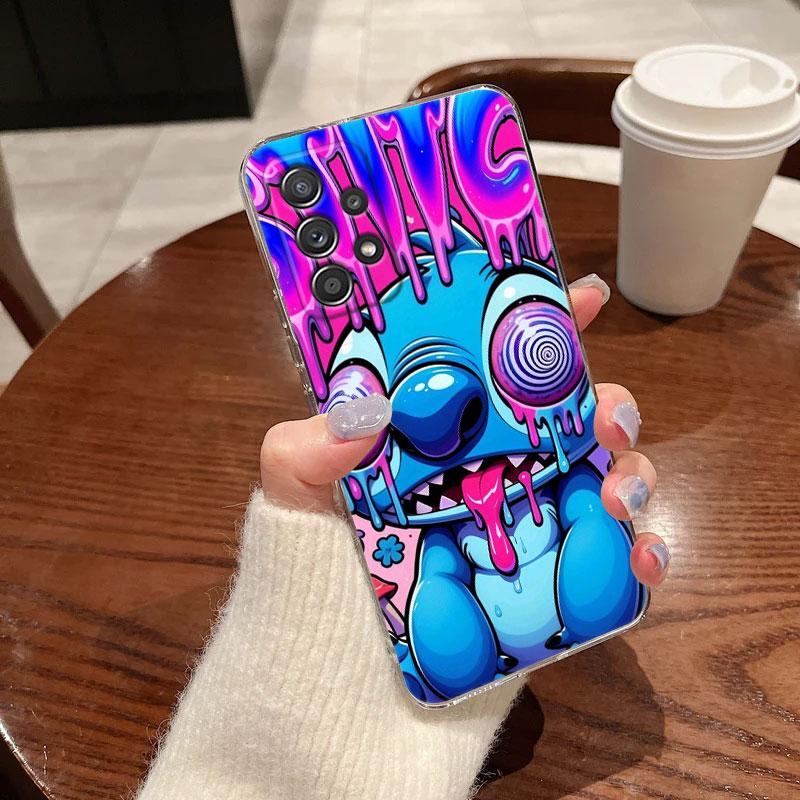 Clear Case For Samsung Galaxy A57 A37 A56 A36 Cases A55 A54 A35 A26 A07 A17 A16 A06 A34 A15 Soft Shockproof Cover Disney Stitch