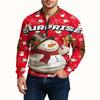 Mens Christmas Sweater Zip Up Sweatshirts Vintage Knit Graphic Sweatshirt Xmas Stand Collar Pullover