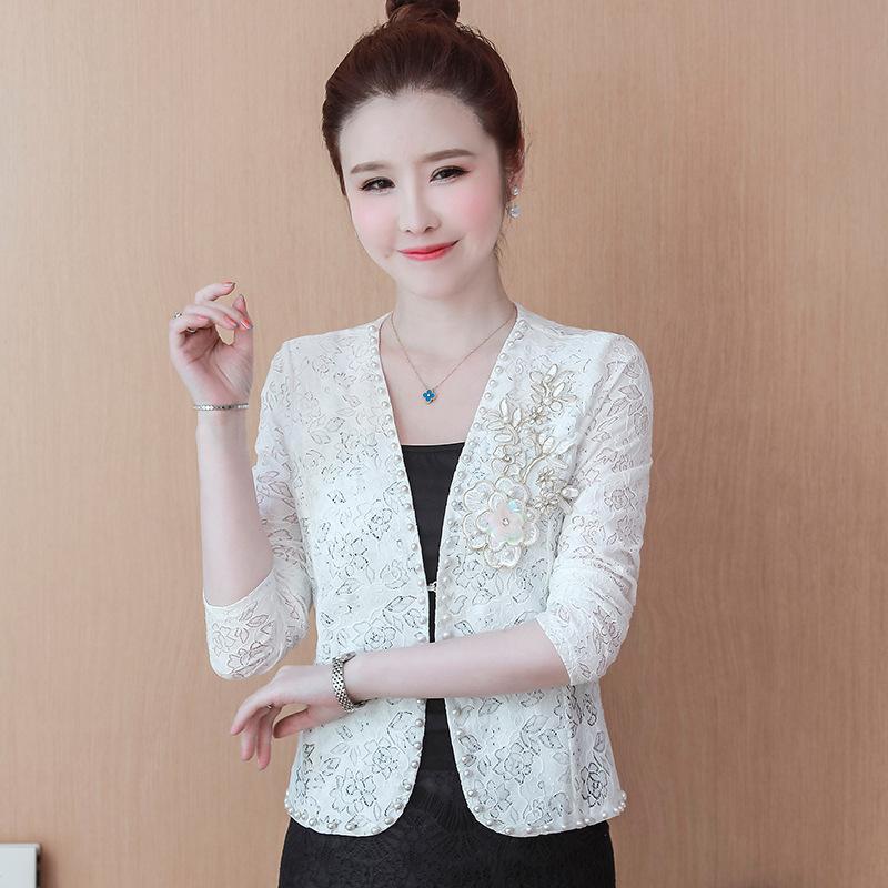 Outer Women's Summer Thin New Short Shawl Jacket Thin Skirt Lace Cardigan Cheongsam Cheongsam