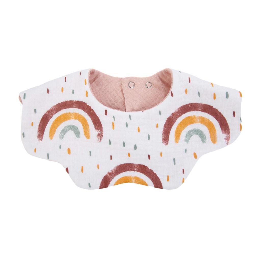 6 Layers Thickened Baby Muslin Cotton Bibs 306°AB Double Side Flower Round Neck Saliva Towel Print Feeding Burp Cloths Banadna