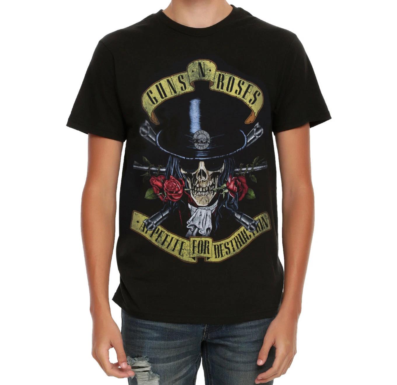 

Guns N Roses APPETITE FOR DESTRUCTION SKULL TOP HAT T-Shirt NEW 100% Authentic 3XL