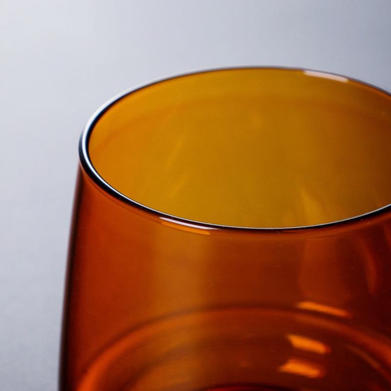 Colored Glass Mug Cup 350ml Heat Resistant Amber Blue Green Stackable Glass Cup Coffee Tea Cup