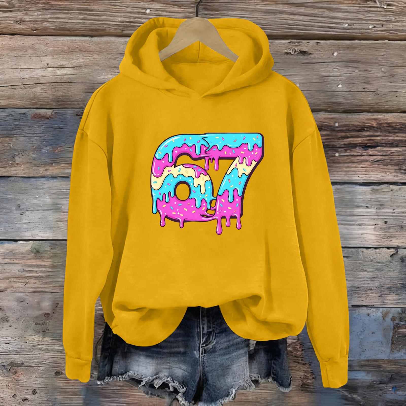 

Женская мода Повседневные универсальные толстовки на каждый день с длинным рукавом и капюшоном XL жёлтый