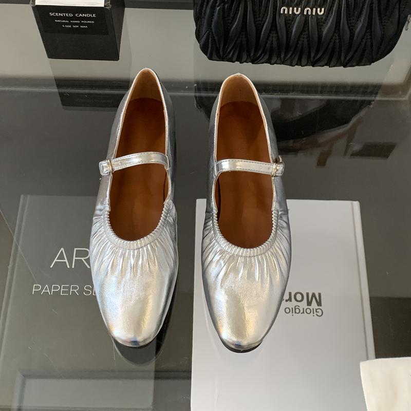 Fashion SUOJIALUN 2025 Summer New Women Flat Shoes Fashion Shallow Ladies Casual Soft Mary Jane Shoes Outdoor Dress Flat Ballet Shoes