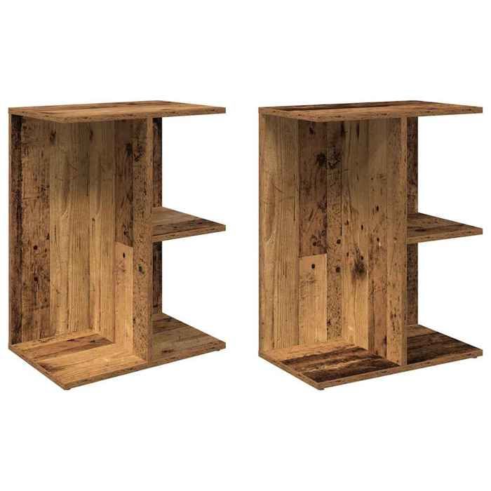 VidaXL Bedside Tables 2 Pcs Old Wood 46.5x29x61 Cm Engineered Wood, Nightstand, Bed Table, End Table, Cabinet 858665