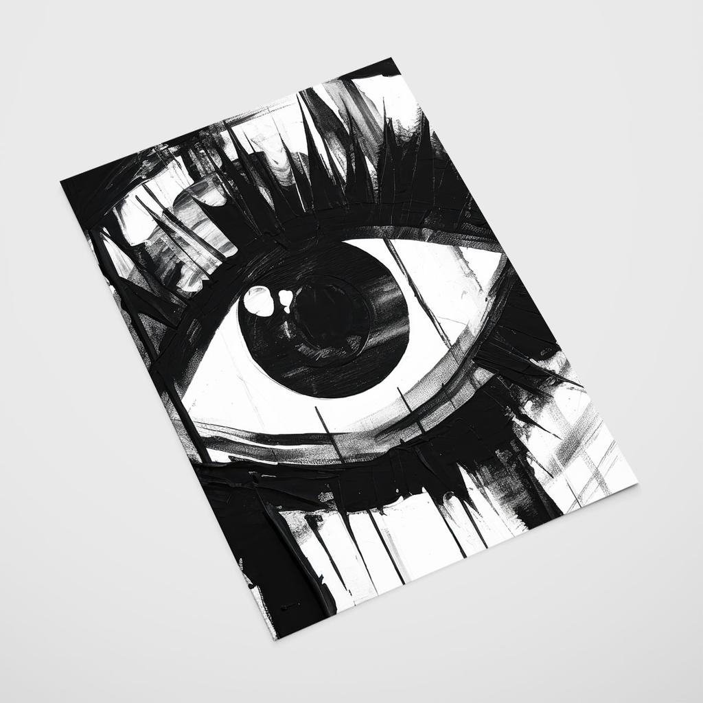 Plakat czarno białe oko
