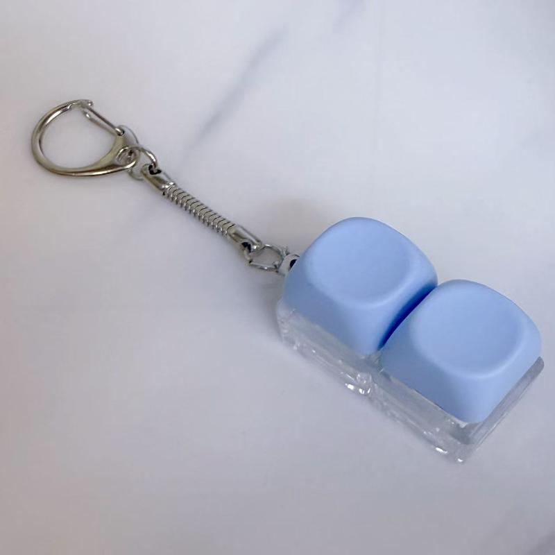 1/2 Key Led Keyboard Button Clicker Mechanical Keyboard Keychain For Gifts To Pass The Boring Time Stress Relief