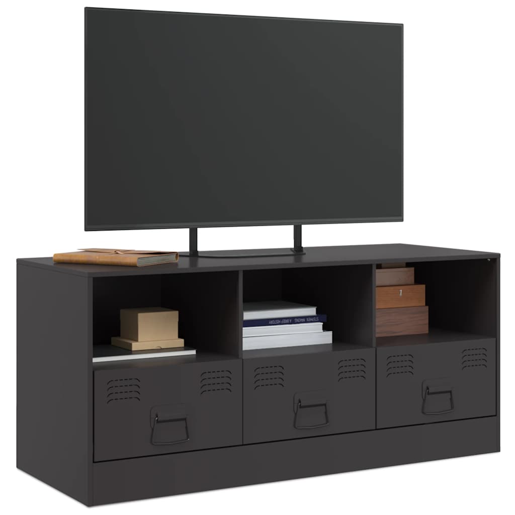 Vidaxl Szafka Pod Telewizor, Czarna, 99X39X44 Cm, Stalowa