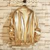 Herren Windbreaker Jacken Nachtclub Bühne Party Jacken Kostüm Streetwear Harajuku Hip Hop Reflektierende Jacke Gold Mode Mäntel