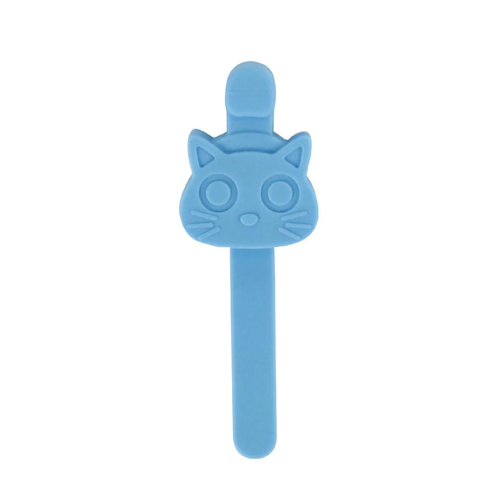 

Силиконовая магнитная закладка «Котенок», креативный многофункциональный инструмент для записи чтения страниц, офисные школьные принадлежности, подарок для детей синий